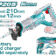 TOTAL 20V Cordless Reciprocating Saw – 0-2800rpm, Cutting Capacity Wood 210mm & Metal 12mm, Blades Included (TRSLI2108)