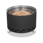 Outdoor Fire Pit – Stainless Steel, Black, Wood & Pellet Burning, Portable with Grill Grate - Image 4