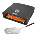 Pizza Oven for Grill – Stainless Steel, with Pizza Peel, Cordierite Stone, Handles & Thermometer