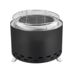 Outdoor Fire Pit – Stainless Steel, Black, Wood & Pellet Burning, Portable with Grill Grate