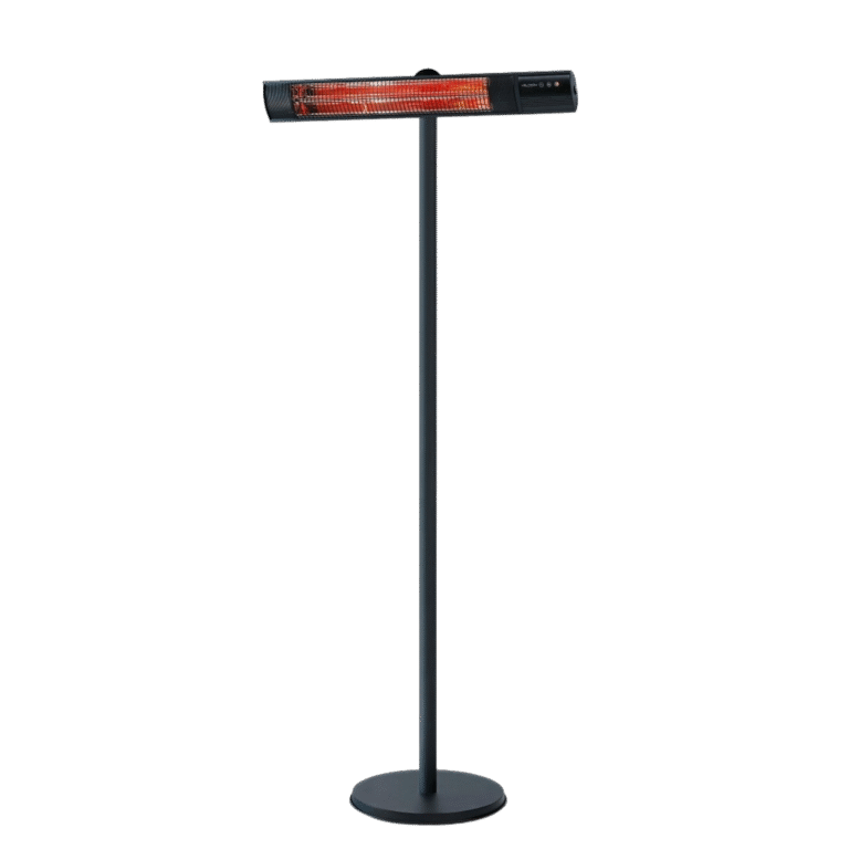 صوبة كهربائية خارجية 2500 واط – 3 مستويات تسخين، أنبوب كربوني ذهبي وردي، ريموت، لون أسود