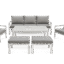 Outdoor 7-Seater Aluminum Sofa Set with Table – White Frame & Grey Cushions