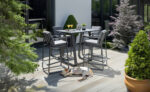 Outdoor Aluminum Bar Set – Weather-Resistant Bar Table & 4 Cushioned Bar Chairs, Powder-Coated Anthracite - Image 2