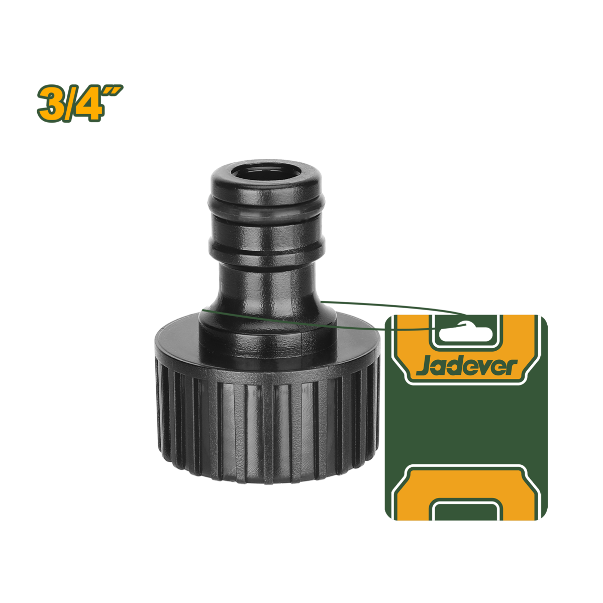 JADEVER Plastic Hose Connector 3/4″ – Female Thread (JDQC8E34)