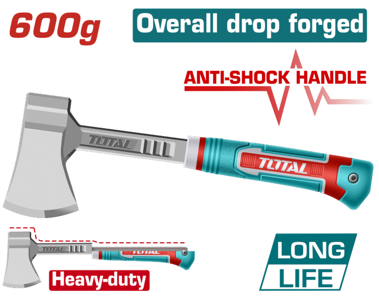 TOTAL Axe 600g Drop-Forged, Heavy-Duty Head, Comfort Grip Handle (THAX061600L)