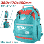 TOTAL Tool Backpack – 1680D Oxford, Rigid Frame, 38×17×46cm (THBP02025)