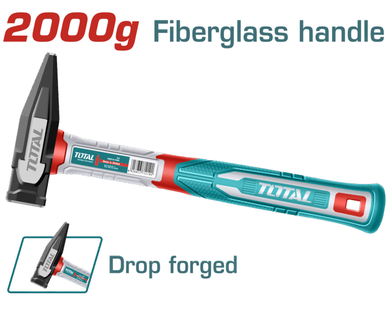 TOTAL Machinist Hammer – 2000g Drop-Forged, Fiberglass Handle (THMH622000)
