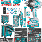 TOTAL 396 Pcs Tool Chest Set – Complete Professional Kit with 7-Drawer Chest & 20V Impact Wrench (THPTCS83692)