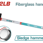 TOTAL Sledge Hammer – 12LB | 5.5Kg Drop-Forged, Fiberglass Handle (THSM61598)