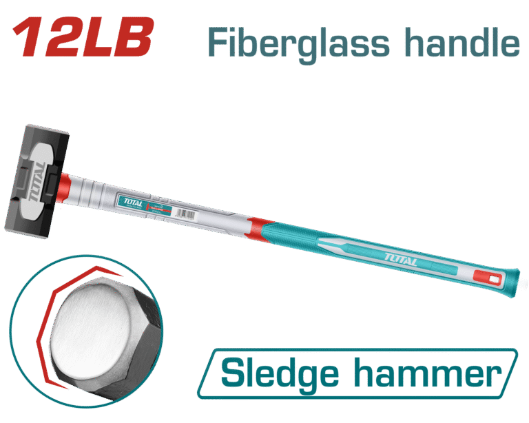 مهده ثقيلة – وزن 12 رطل | 5.5 كيلو جرام ، رأس مطروق ومقبض فيبرغلاس من توتال (THSM61598)