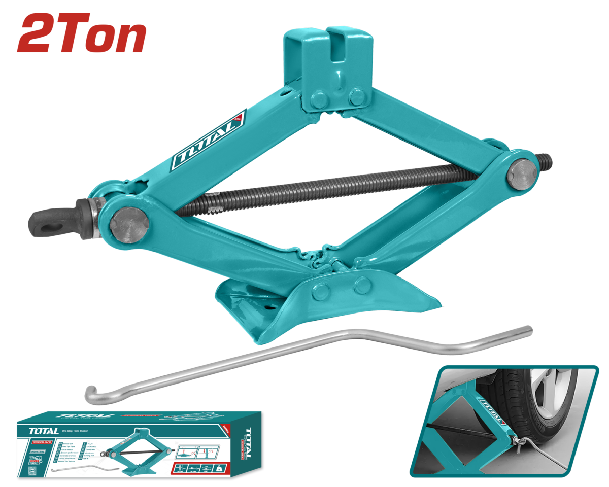 TOTAL Scissor Jack – 2 Ton, 120–395mm Height Range (THT101021)