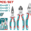 TOTAL 3 Pcs Pliers Set – Cr-V Steel – Two-Color Handle (THT2K0301)