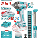 طقم شحن قطعتين 20 فولت – درل بوكس شحن + كشاف عمل من توتال (TOSLI23056)