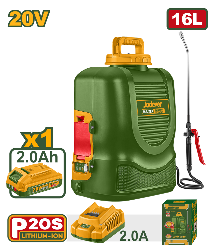 JADEVER Cordless Sprayer 20V – 16L Battery Powered Garden & Agricultural Sprayer (JDLSY20162)