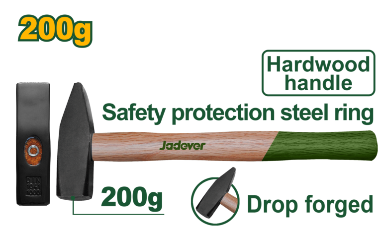 JADEVER Machinist Hammer 200g – Drop-Forged Steel Head with Hardwood Handle (JDMB1302)