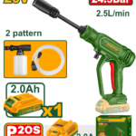 JADEVER Cordless Pressure Washer 20V – Portable High Pressure Cleaner with Battery & Foam Bottle (JDQX01203)