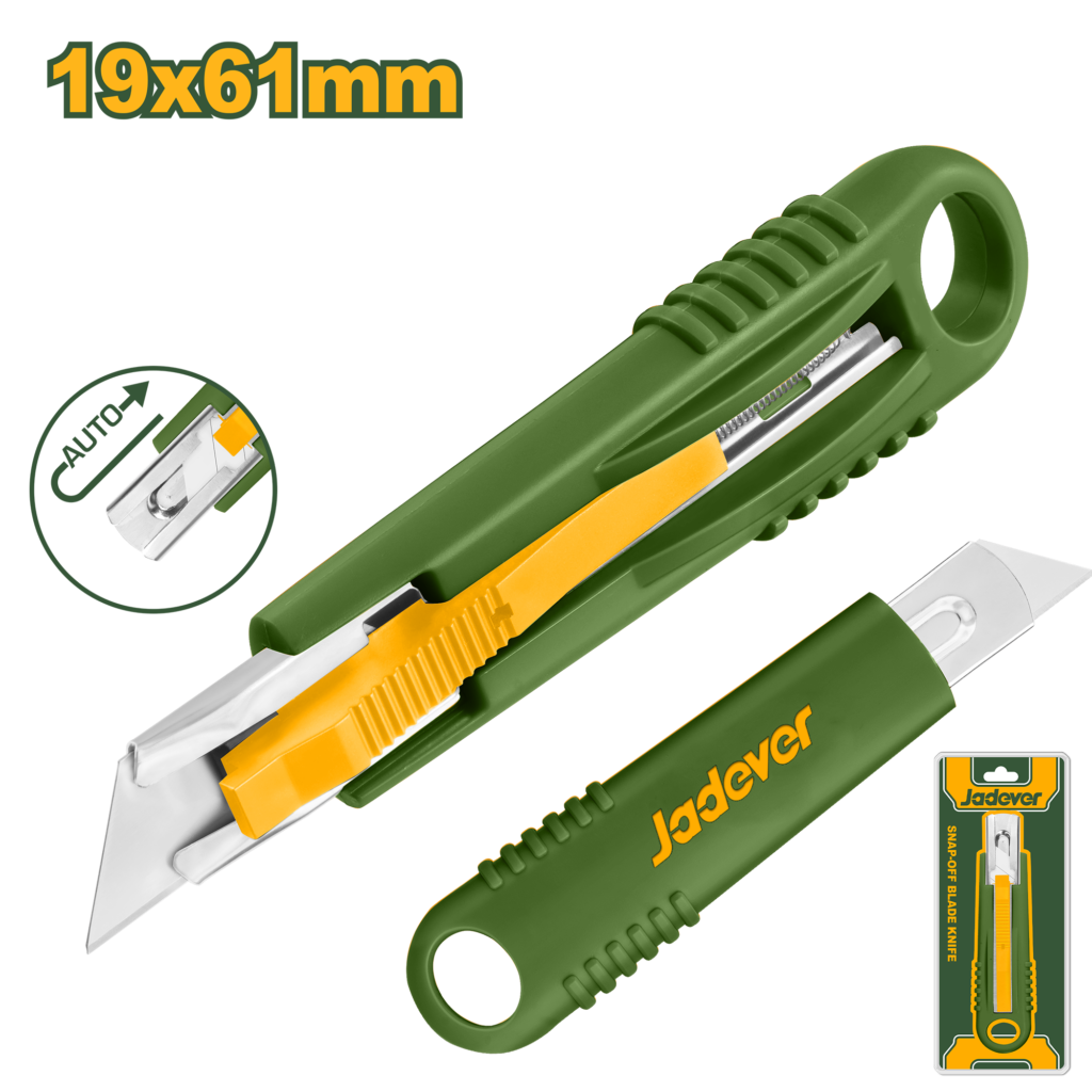 JADEVER Retracting Safety Utility Knife – Self-Retractable Blade with Ergonomic Non-Slip Handle (JDRSUK19)