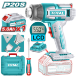 سشوار صناعي شحن 20 فولت مع شاشة LCD وملحقات من توتال (TBLI20035)