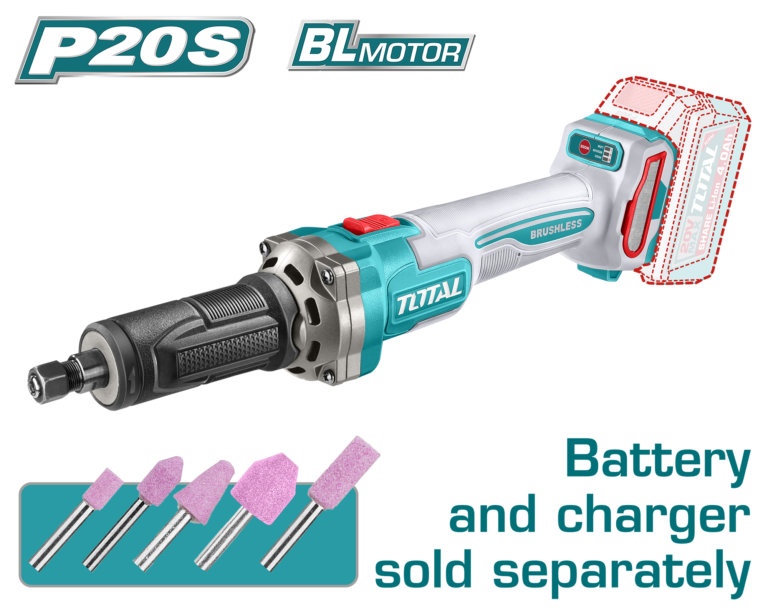 TOTAL Cordless Die Grinder 20V Brushless Variable Speed - Battery & Charger Sold Separately (TDGLI2001)