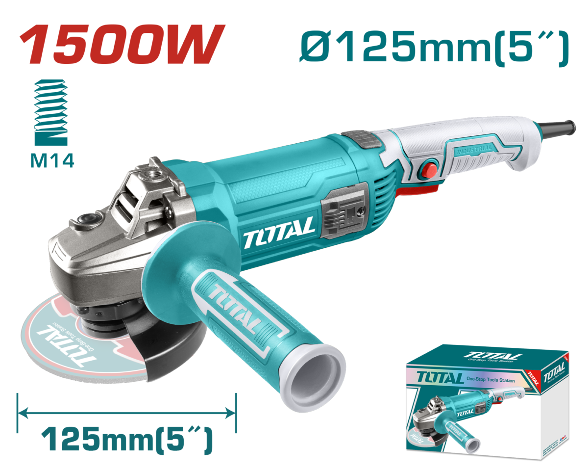 TOTAL Electric Angle Grinder 1500W – 125mm | 5″ (TG11512536)