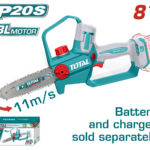 منشار تقليم شجر شحن 20 فولت بدون فحمات – سكة 8 إنش | 20 سم من توتال (TGSLI2088)