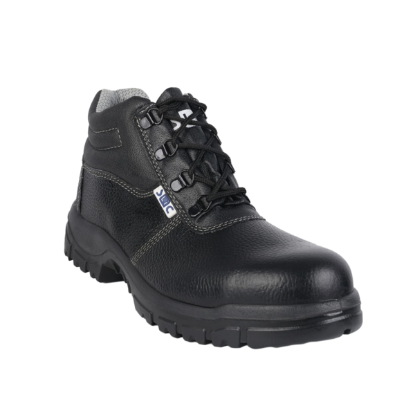 SLIC | حذاء سلامة أسود طويل 6 إنش مع 4 حلقات ربط سريعة (D-Ring) – رأس حديد