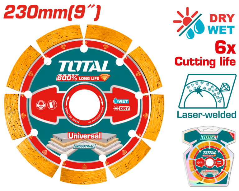 الماظة ليزر قص 230 ملم | 9 إنش – لقص الحجر والخرسانة من توتال (TAC2172301)
