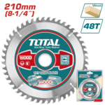 شفرة منشار 210 ملم – 48 سن TCT لقص الخشب لمنشار زاوية من توتال (TAC231522)