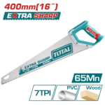 TOTAL Hand Saw 400mm | 16" – 7TPI Extra Sharp Wood Cutting Saw (THT55400)