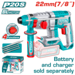 همر شحن 20 فولت 2.0 جول | 22مم – محرك بدون فحمات بنظام SDS Plus - بدون بطارية و شاحن من توتال (TRHLI21228)