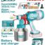 TOTAL Cordless Spray Gun 20V – Adjustable Paint Sprayer with Stainless Steel Cup - Battery & Charger Sold Separately (TSGLI20041)