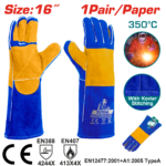 كفوف لحام جلد 16 إنش – مقاومة للحرارة حتى 350 درجة من توتال (TSP15216)