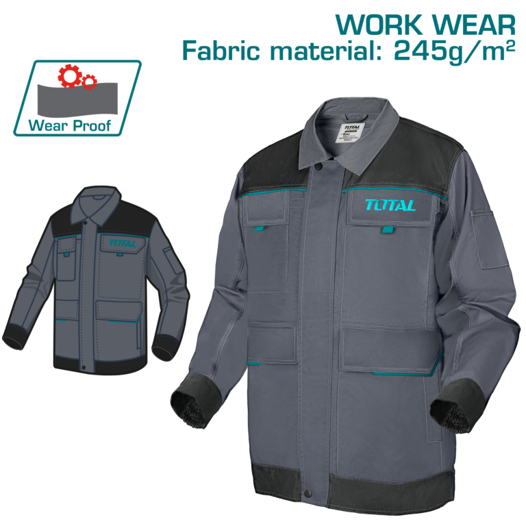 جاكيت عمل – قماش متين مع جيوب متعددة وعناصر عاكسة من توتال (TSP6011)