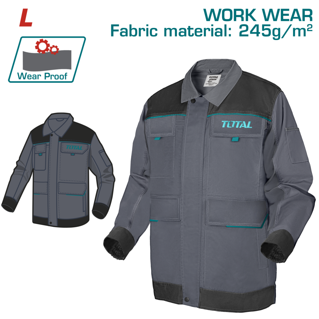جاكيت عمل – قماش متين مع جيوب متعددة وعناصر عاكسة من توتال (TSP6011.L)