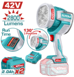 كشاف عمل شحن 42 فولت – 2800 لومن إضاءة LED بقوة 50 واط مع شاشة وقت التشغيل من توتال (TWLI42896)