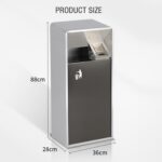 Stainless Steel Trash Bin with Side Ashtray – 304 Stainless Steel Waste Bin - Image 6