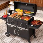 FIREPLUS Large Garden Charcoal BBQ Grill with Cabinet & Side Tables - Image 7