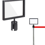 A4 Queue Barrier Sign Holder – Horizontal Stanchion Sign Frame
