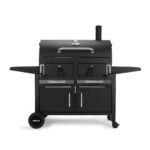 FIREPLUS Large Garden Charcoal BBQ Grill with Cabinet & Side Tables