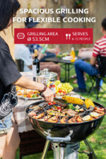 FIREPLUS Charcoal BBQ Grill with Lid Thermometer – 53cm Cooking Area - Image 3