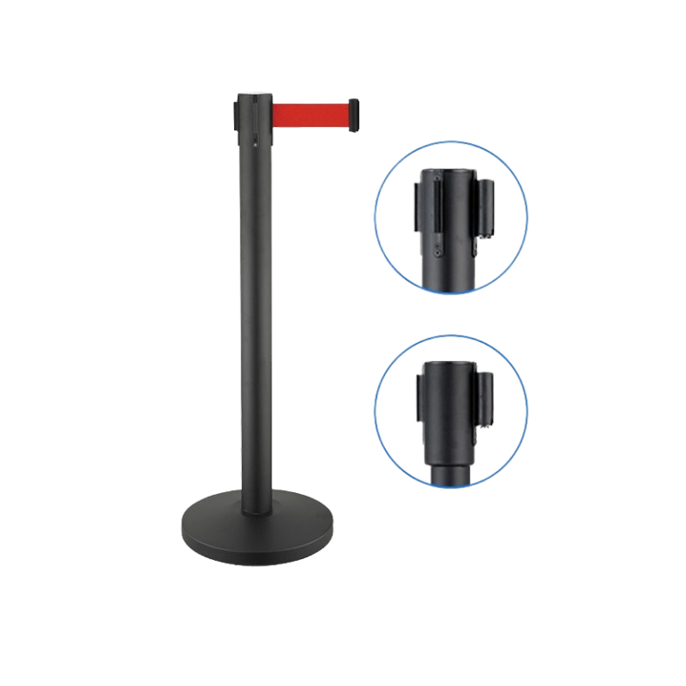 عامود تنظيم الطوابير بحزام قابل للسحب 2 متر
