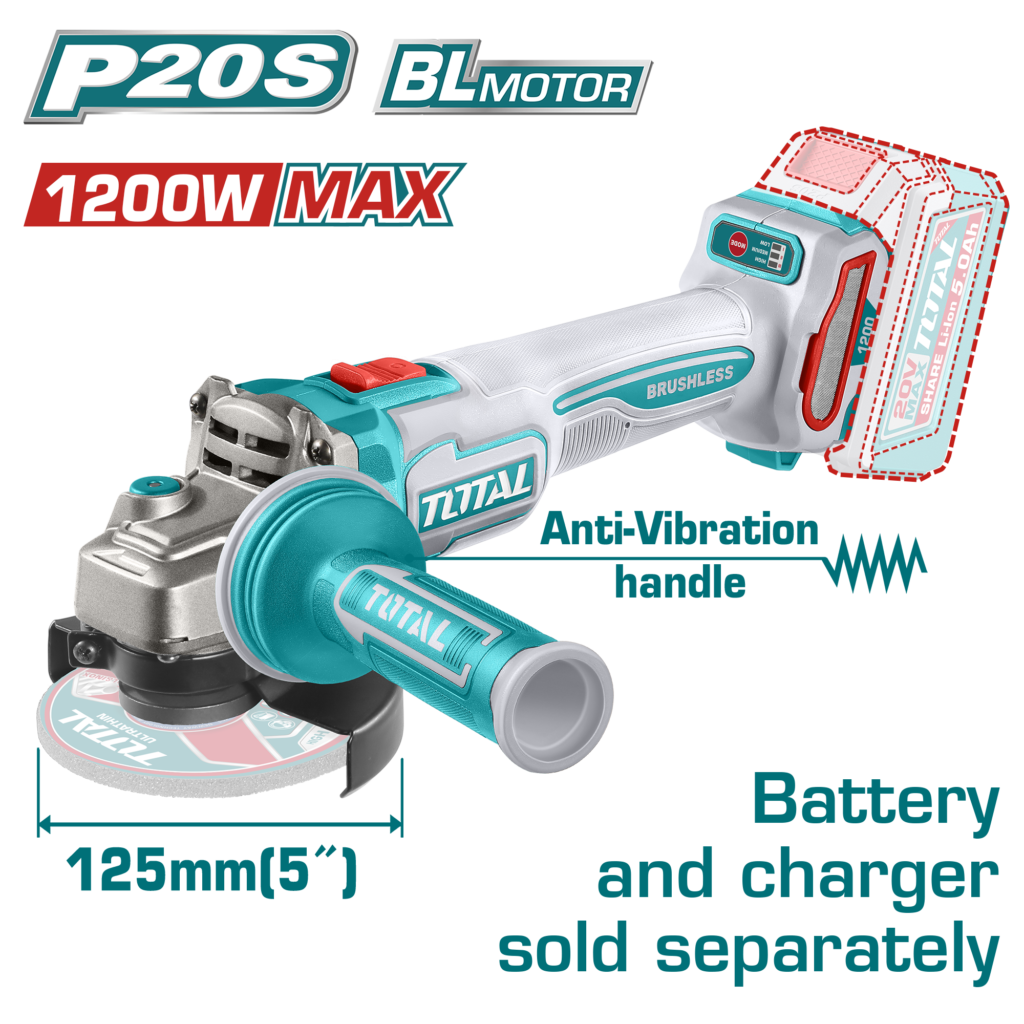 صاروخ شحن بدون فحمات 20 فولت 125 ملم | 5 إنش - بدون بطارية و شاحن من توتال (TAGLI212027)