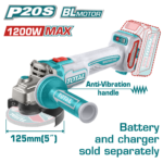 صاروخ شحن بدون فحمات 20 فولت 125 ملم | 5 إنش - بدون بطارية و شاحن من توتال (TAGLI212027)