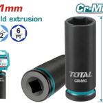 TOTAL 1/2" Drive Deep Impact Socket 21mm – Cr-Mo Heavy Duty Socket (THDIS12212L)