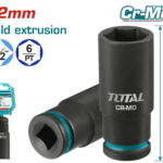 TOTAL 1/2" Drive Deep Impact Socket 22mm – CrMo Heavy Duty Socket (THDIS12222L)