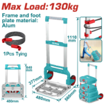 عرباية نقل قابلة للطي 130 كغ – ألمنيوم من توتال (THWB61201)