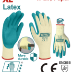 TOTAL Latex Coated Work Gloves XL – Anti-Slip Safety Gloves (TSP13102)