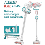 TOTAL Cordless Vacuum Cleaner 20V – 120W Cyclone Vacuum with HEPA Filter - Battery & Charger Sold Separately (TVLI20061)