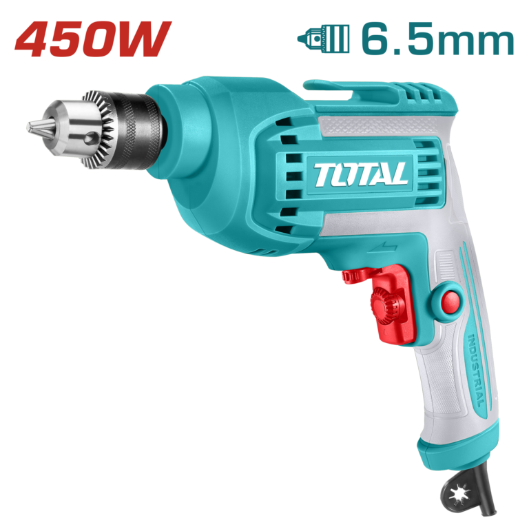 TOTAL Electric Drill 450W | 6.5mm – High Speed Variable Control Drill (TD45658)