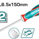 مفك براغي عادي SL6.5 طول 150 ملم – رأس مغناطيسي ومقبض مريح من توتال (TSDSL6150)